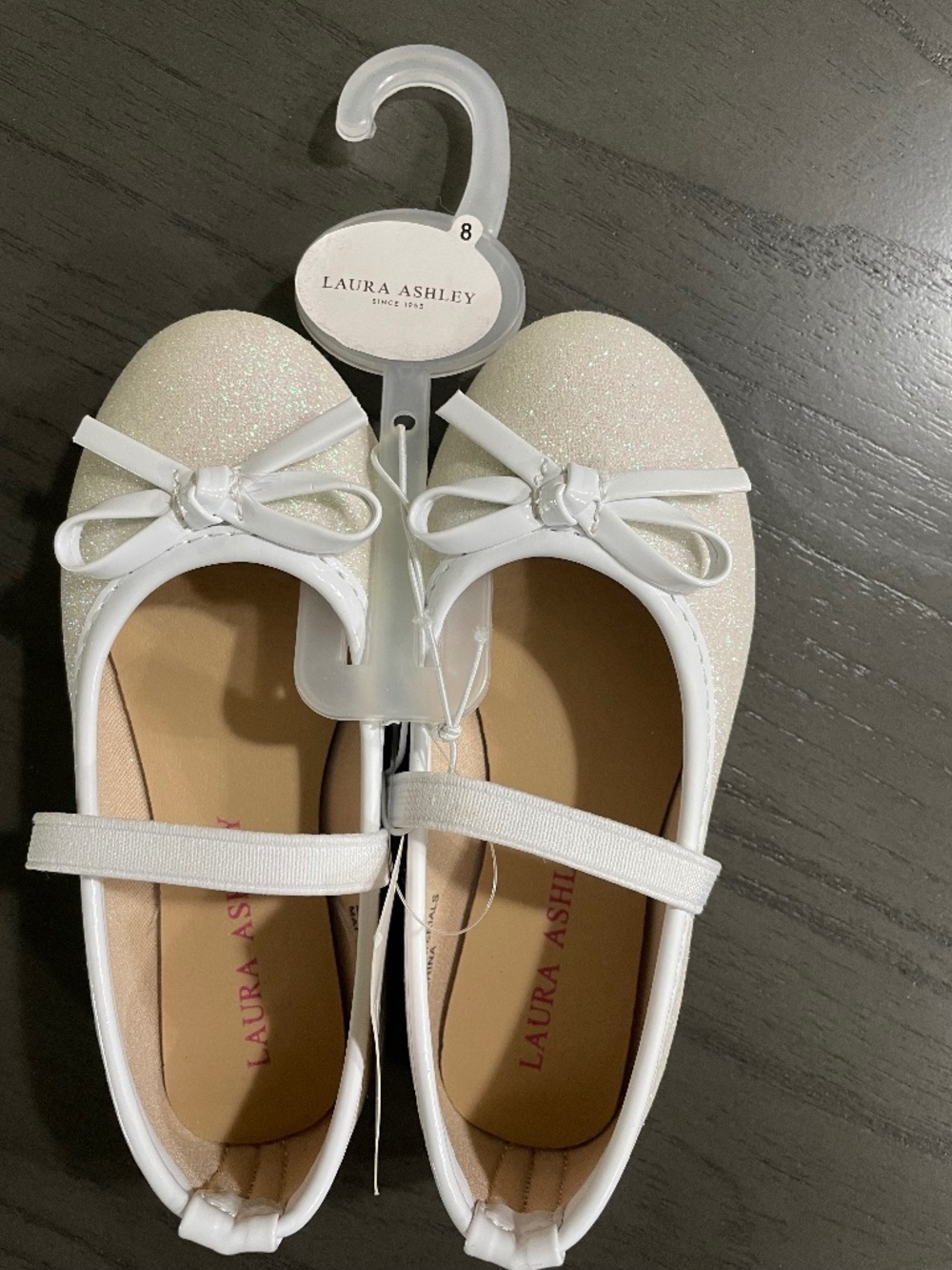 Laura Ashley Girls’ Sparkle Ballet Flats – Size 8